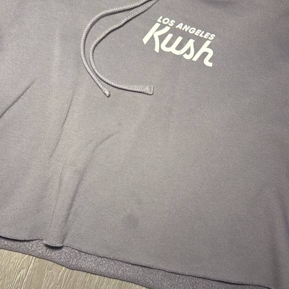 “Smoking Chills” Cropped Hoodie (Gray) - Picture 4 of 4